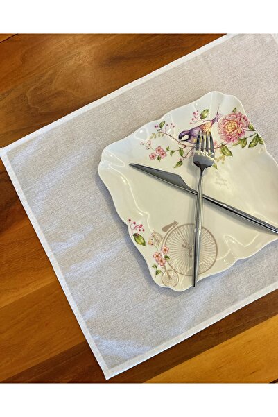 MEKİK BUTİK Bela organska sirova Lan 2-pakovanje 35x45 Podmetač