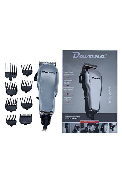 Davena ماكينة قص الشعر و تشذيب اللحية مع 8 ملحقات - فضي