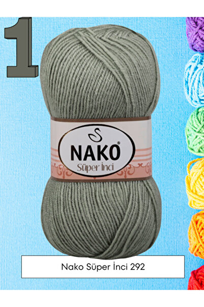 NAKO Süper İnci Yelek Örgü İpi Çağla Yeşil 292