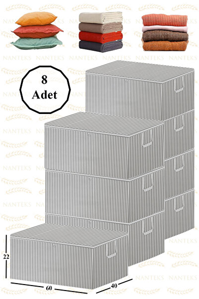 Nanteks Büyük Boy Çizgili Baza Altı Hurç - 60x40x22 - 8 ADET