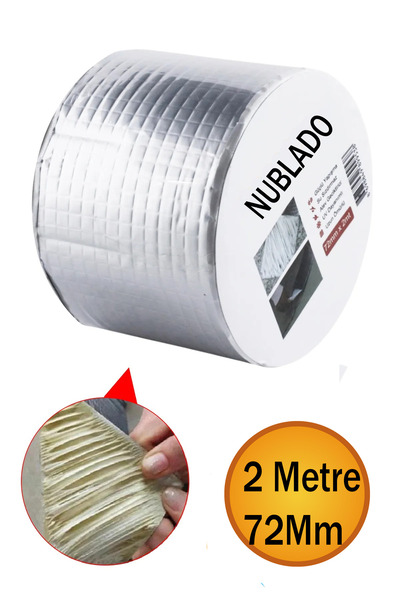NUBLADO Çatı İzolasyon (72 mm X 2 MT) Su Sızdırmazlık Geçirmez Yalıtım Çamur ...
