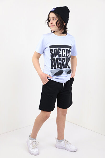 Toontoy Σετ σορτς για αγόρια με λεπτομέρεια κάτω στολήματος με τύπωμα