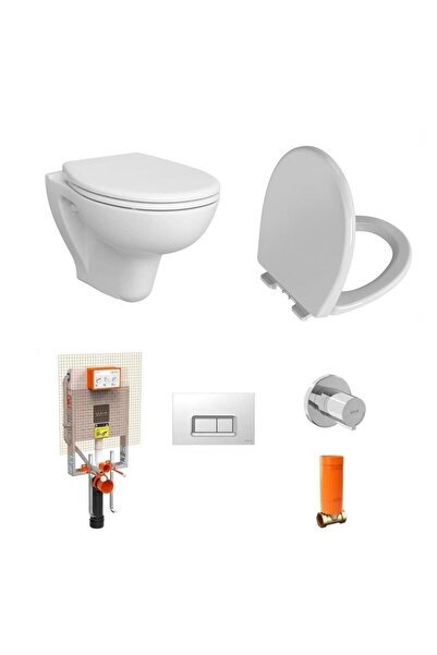 VitrA S20 Round Smoothflush Asma Klozet + VitrA Yavaş Kapanır Kapak + VitrA Gömme Rezervuar Set