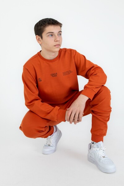 Black One Crew Neck Basic Bottom Top Tracksuit Set