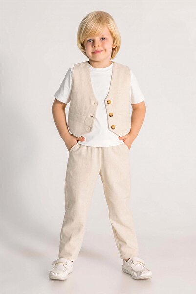 Dmb Set de lenjerie din 3 piese pentru băiat Bej M7664