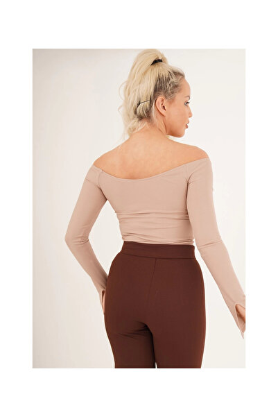 Cotton Mood 23254221 Camisole Madonna with Collar and Slit at the Ankle, Long. Sleeve Blouse Tas