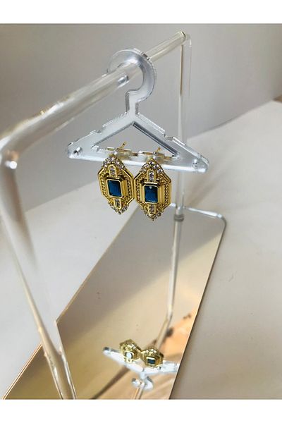 Manu Collection Steel Gold Serenay Knight Earrings Non-Tarnish Vip Series