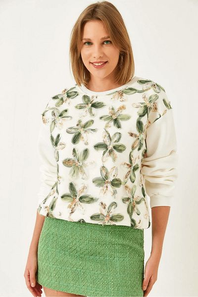 İKLİM LİFE Daisy Embroidered Sweat