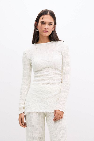 Pull & Bear Gathered creased fabric T-shirt