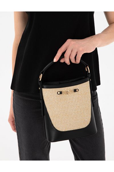 Pierre Cardin Black Straw Bag 50305592-Vr046