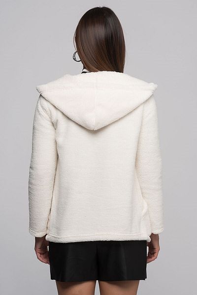 Cotton Mood 7363602 Welsh Zippered Pocket Hooded Sweatshirt Ecru