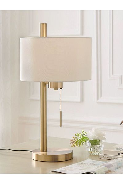 Living White/gold table lamp 55cm