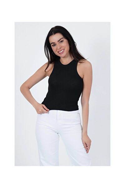 Cotton Mood 23254307 Camisole Crew Neck Piping Athlete BLACK