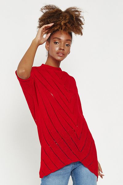 Hopoi Women's Openwork Asymmetrical Sweater