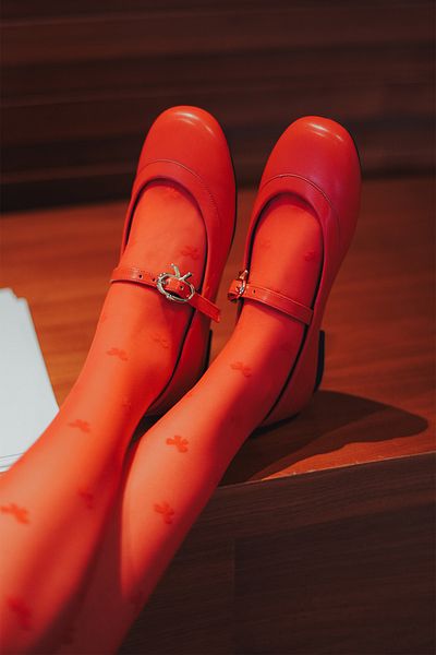 Marjin Rote Meladi-Ballerinas – Damen-Schnalle