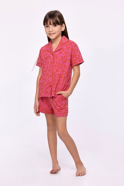 Woody 10-16 Years Old Girl's Pajamas-Ype - 922-Printed Pink