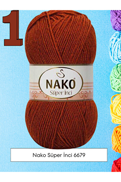 NAKO Süper İnci Kiremit Rengi Yelek Örgü İpi Kod: 6679