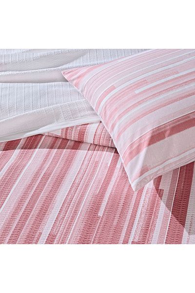 Taç Grid Pink Young Fashion Double Personality Cotton Pike Set