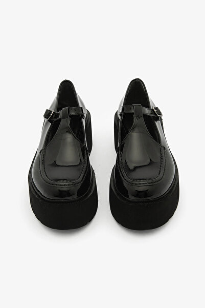 SAYL Siyah Rugan Platform Taban Kadın Ayakkabı