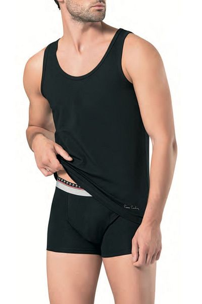 Pierre Cardin Ανδρικό βαμβακερό κοστούμι 100% μαύρο Lycra εσώρουχο/μπόξερ (σε κουτί)