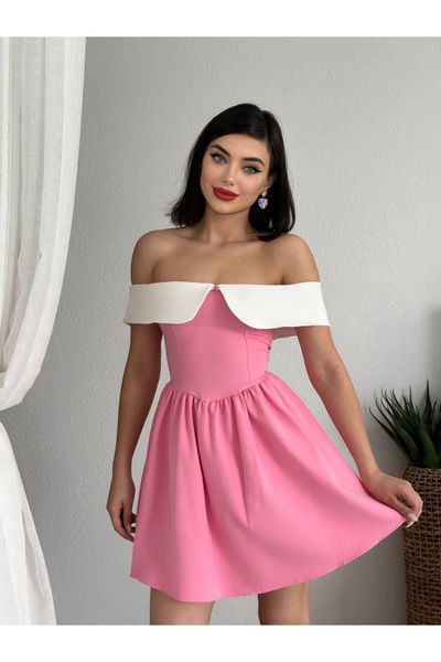 Queene Dreams Rochie Nalia cu guler alb