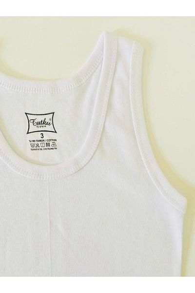 ENTAHA Tutku Boy's 100% Cotton Combed Cotton 6-Piece Undershirt White