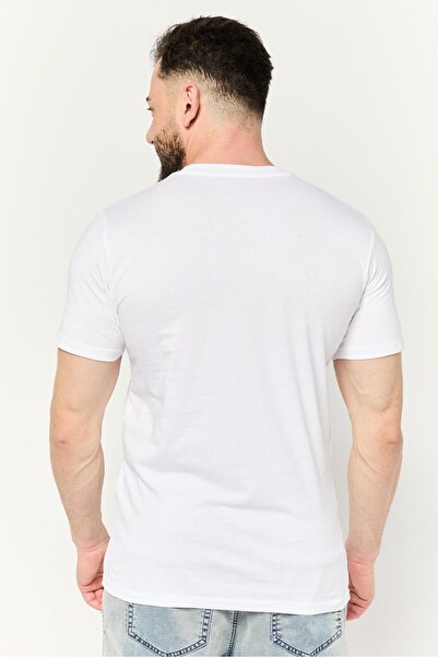 Cavalli Class Men Crew Neck Short Sleeve Graphic Print T Shirt, White