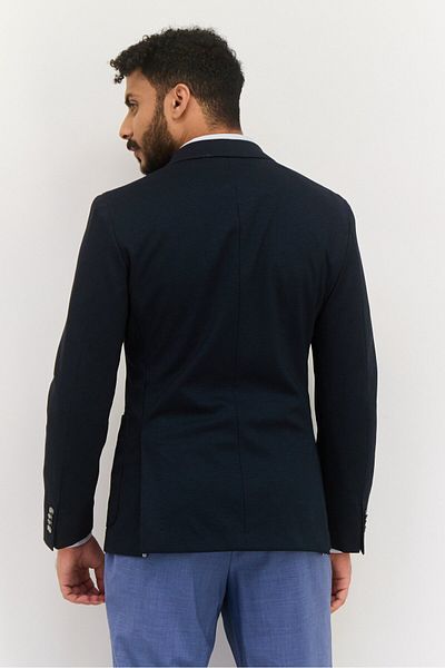 BOSS Men Slim Fit Brand Logo Semi-Formal Suit Jacket, Navy Blue