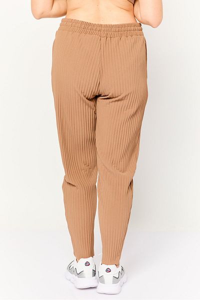 The Giving Movement Women Regular Fit Textured Straight Leg Pants, Tan