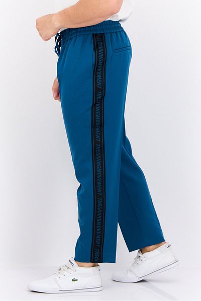 The Giving Movement Men Relaxed Fit Brand Logo Track Pants, Teal Blue/black