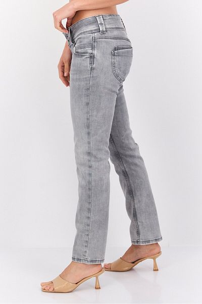 Pepe Jeans Women Straight Fit Washed Stretchable Jeans, Grey