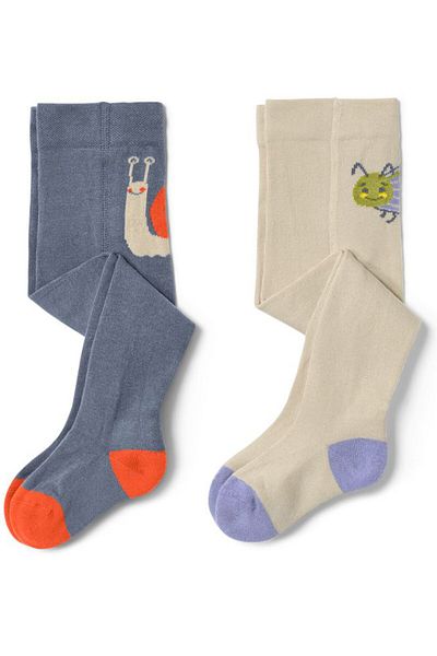 Tchibo Kids Girl 2 Pieces Graphic Leggings, Navy/Beige