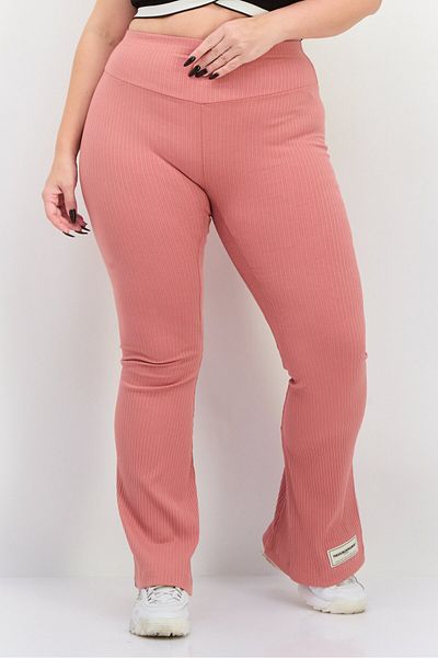 The Giving Movement Women Ribbed Pull On Wide Leg Pants, Pale Rose