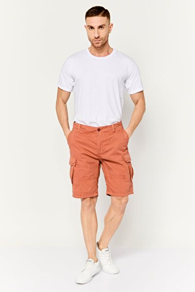 GAS Men Plain Cargo Shorts, Rust