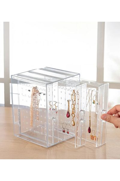 Roza's Home 3 Drawers Necklace Earring Jewelry Organizer Organizer Stand Jewelry Box Jewelry Stand