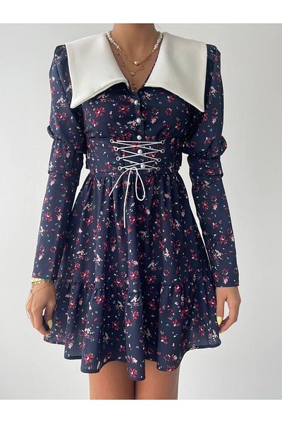 leyla sanat sanata yeni bir bakış açısı Leyla New Perspective on Art Art Dreamy Thread Detailed Mini Dress