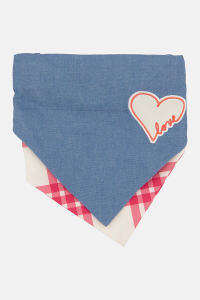 ED Ellen DeGeneres 2 Pieces Embraided Pet Bandana Collar, Blue Combo