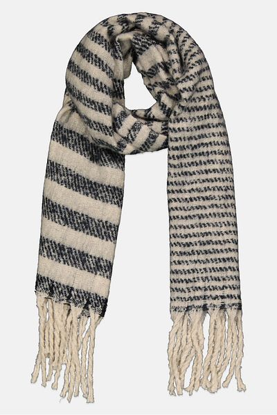 Max Studio Women Stripe Scarf 196 L X 52 H Cm, Beige