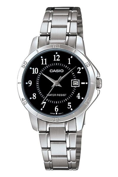 Casio Brand Gray Black Color Women's Wristwatch with Calendar