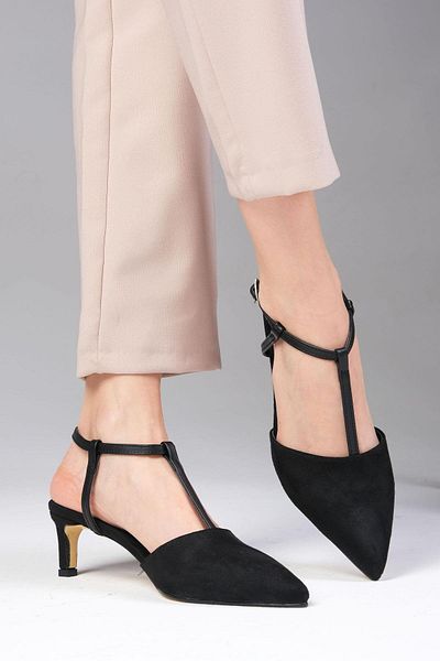 Mio Gusto Tyra Black Color Women's Heeled Shoes
