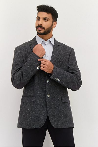 BOSS Men Regular Fit Heather Semi-formal Blazer, Grey