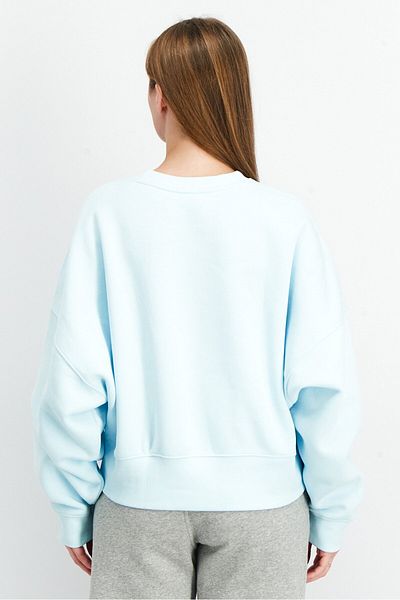 adidas Women Sportswear Fit Long Sleeves Embroidered Sweatshirt, Turquoise