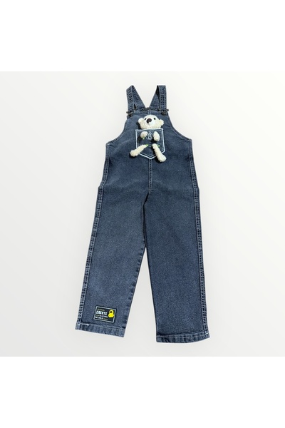 mini trends Salopet siyah denim kot Slopet unisex
