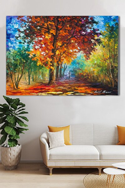 Hediyeler Kapında 70x100 Yağlı Boya Görünümlü Sonbahar Kanvas Tablo