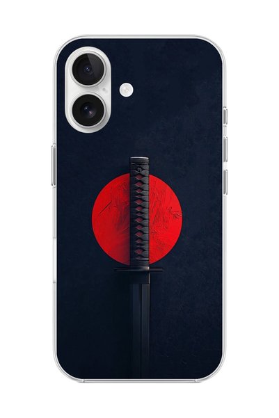 Dali Design حافظة شفافة متوافقة مع هاتف iPhone 16 Plus بتصميم سيف الساموراي