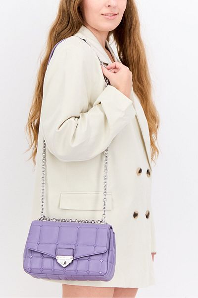 Michael Kors Women Quilted Cross Body Bag 16 H x 25 L x 8 W cm, Purple