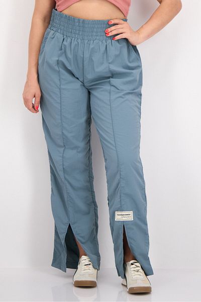The Giving Movement Women Regular Fit Brand Logo Split Leg Pants, Dusty Blue