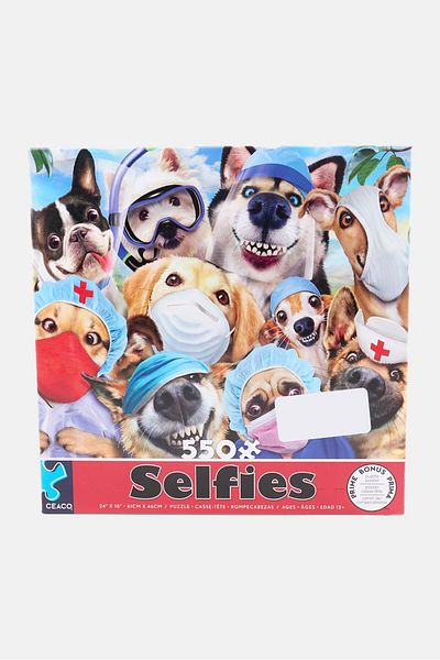 Ceaco 550 Piece Masked Selfies Jigsaw Puzzle, Brown Combo