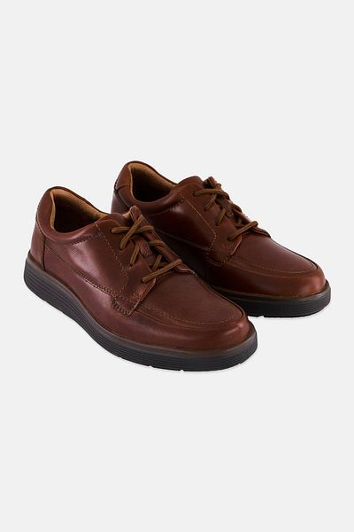 CLARKS Men Standard Fit Un Abode Ease Lace Up Casual Shoes, Dark Tan