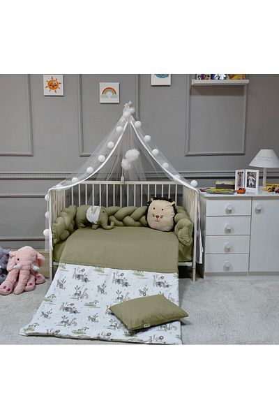 Yuar Baby Knitted Edge Protection Crib Sleeping Set --8 Pieces--